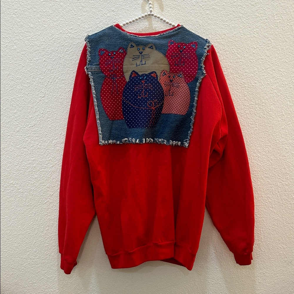 Vintage 90s Handmade Sweatshirt Jacket Size XXL